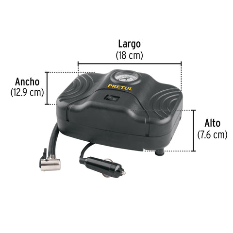 Inflador portátil para auto, 12 V, PRETUL | COMP-12P | 21689