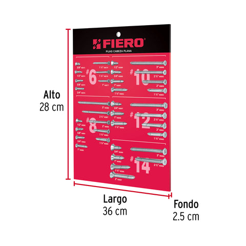 Exhibidor de pijas cabeza plana, FIERO | EXF-PLA | 56015