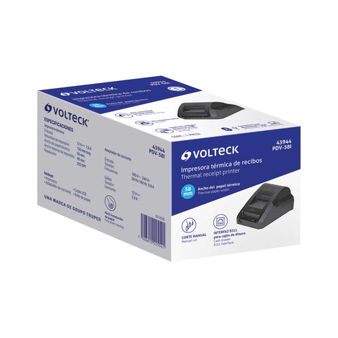 Impresora de tickets 58mm, USB+BT, corte manual, VOLTECK | PDV-58I | 43944