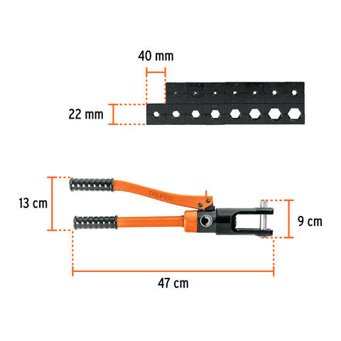Pinza ponchadora hidráulica 16 toneladas, Truper | PPHI-16 | 104039