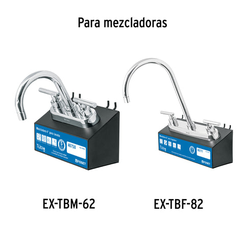 Juego de 2 manerales para mezcladora, palanca, cromo, TÚBIG | TBMM-62 | 46866
