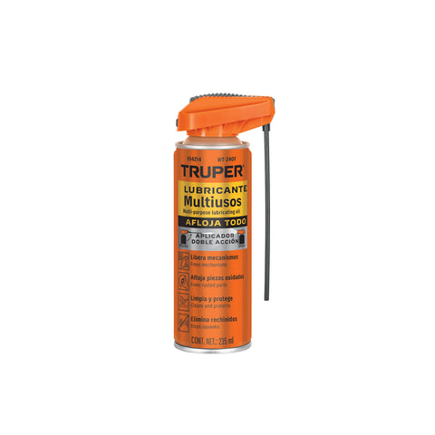 Lubricante multiusos aerosol aplicador doble acción, 235 ml, TRUPER | WT-240F | 104214