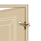 Tope de puerta para bisagra, acabado latón antiguo, HERMEX 4