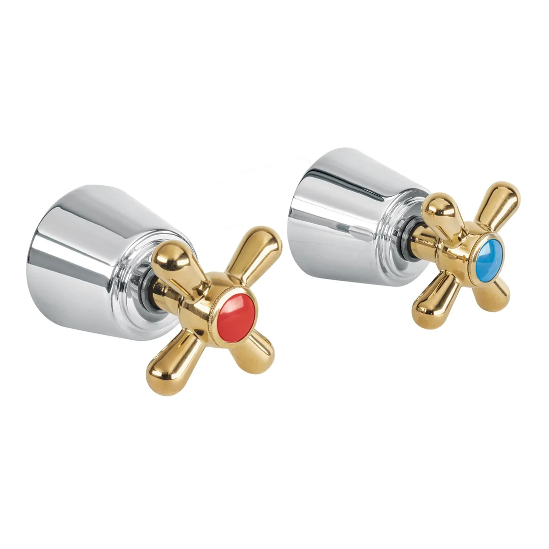 Juego de manerales de cruceta para regadera, cromo oro AQUA
