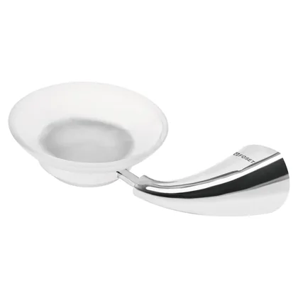 Jabonera metálica con plato de vidrio, FOSET AERO
