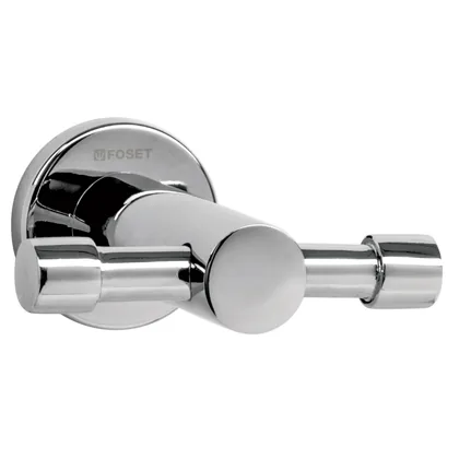 Gancho doble metálico cromo para toallas, FOSET ELEMENT