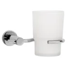 Portavaso cepillero cromo con vaso de vidrio, FOSET ELEMENT 1