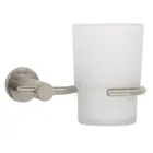 Portavaso cepillero satín con vaso de vidrio, FOSET ELEMENT 1