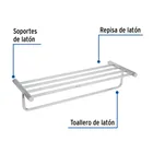 Repisa de latón portatoalla en acabado cromo, FOSET ELEMENT 2