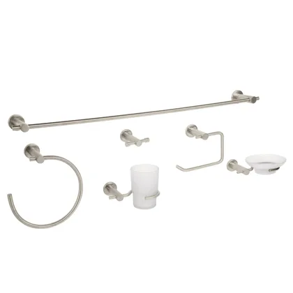 Juego de 6 accesorios para baño acabado satín, FOSET ELEMENT