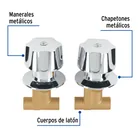Juego llaves empotrar soldables, maneral metálico, BASIC 2