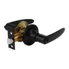 Cerradura de manija 'Turín' p/baño, negro, cilindro latón 4