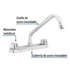 Mezcladora 8' fregadero cromo, cuello largo,compresión,BASIC 2