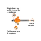 Broca para router, redondeado con moldura, 1' con balero 2