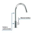 Monomando cromo nariz retráctil para fregadero, ELEMENT 4