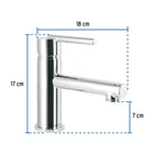 Monomando corto cromo para lavabo, FOSET ELEMENT 3