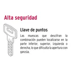 Cerrojo llave-mariposa cromo mate, llave puntos, HERMEX 4