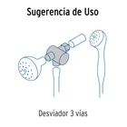 Desviador de 3 vías para brazo, cromo, FOSET RIVIERA 2