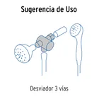 Desviador de 3 vías para brazo, satín, FOSET RIVIERA 2