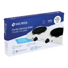 Parrilla eléctrica 2 quemadores de disco, blanca, VOLTECK 5