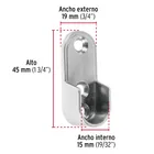 Brida para tubo ovalado de clóset, niquelado, HERMEX 3