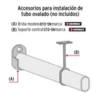 Brida para tubo ovalado de clóset, niquelado, HERMEX 4