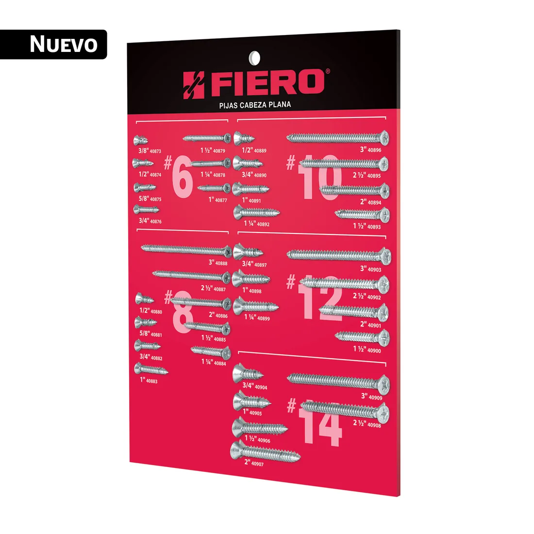 Exhibidor de pijas cabeza plana, FIERO