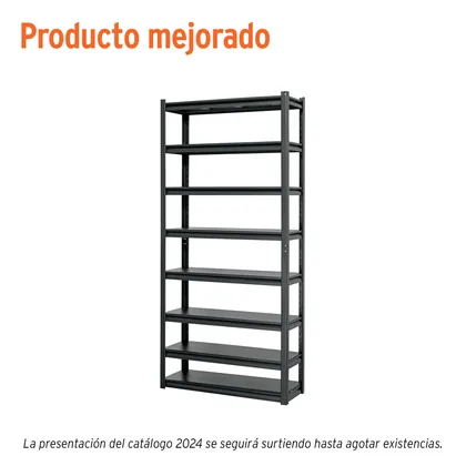 Estante metálico 8 repisas capacidad 80kg, 85x30x180, TRUPER
