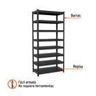 Estante metálico 8 repisas capacidad 80kg, 85x45x180, TRUPER 2
