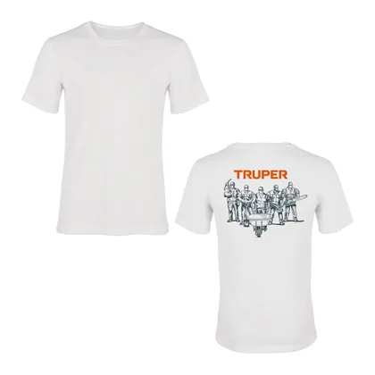 Playera cuello redondo para hombre, blanca, G, TRUPER