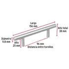 Jaladera de acero, 96mm, línea Cilindro, níquel, HERMEX 3