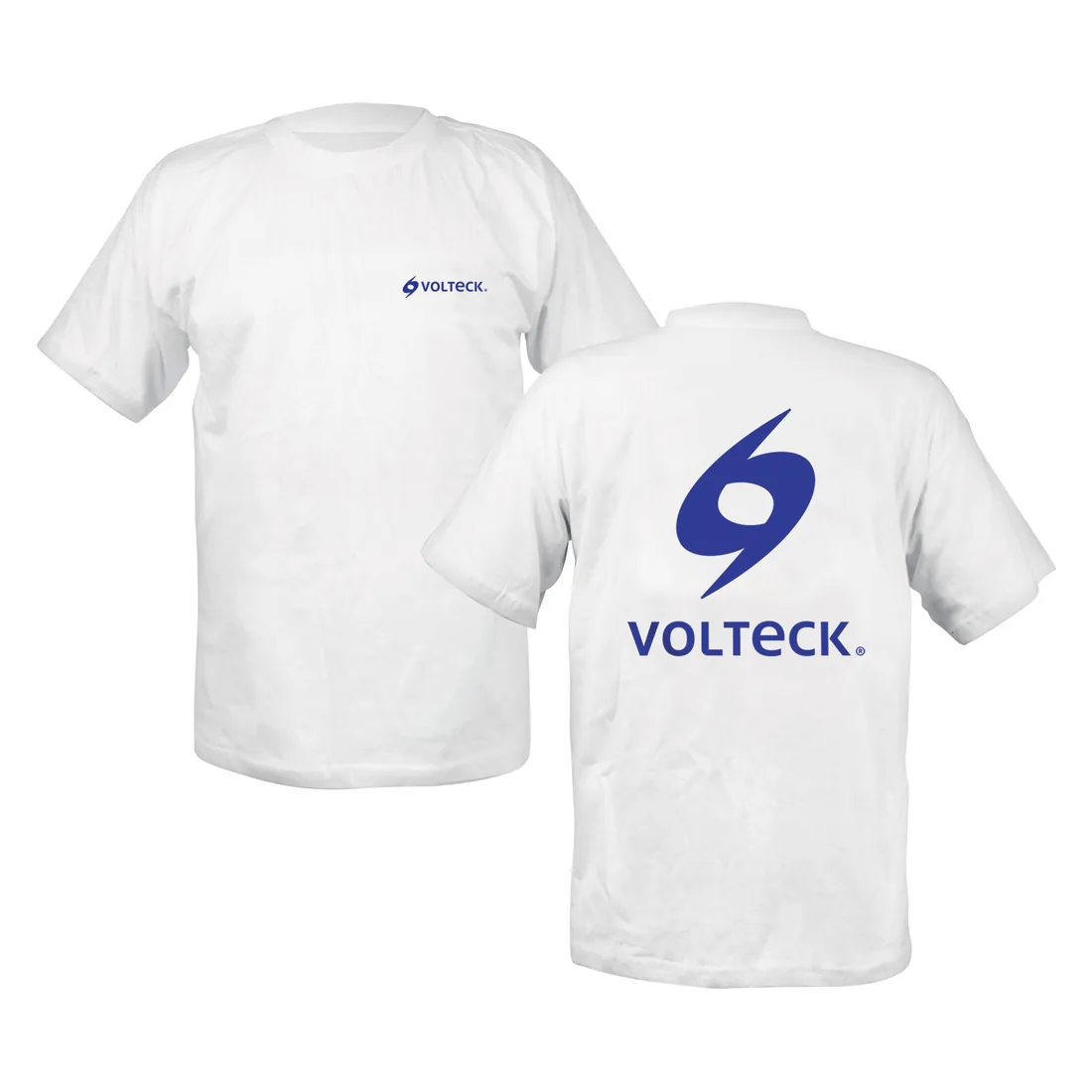 Playera cuello redondo para hombre, blanca, EG, VOLTECK