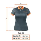 Playera polo performance para mujer, gris, CH, TRUPER 4