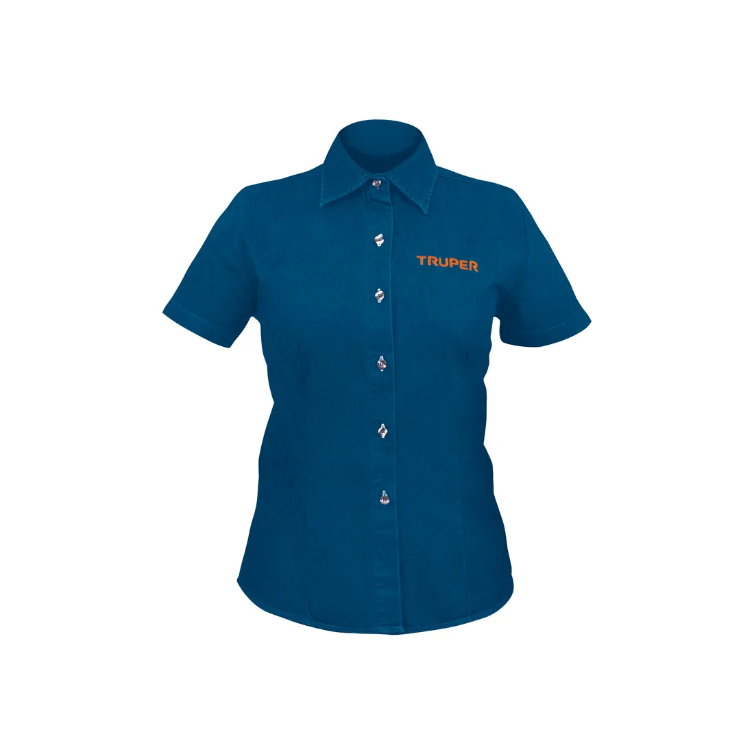 Camisa de mezclilla manga corta para mujer, G, TRUPER