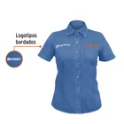 Camisa de mezclilla manga corta para mujer, EG, TRUPER 2