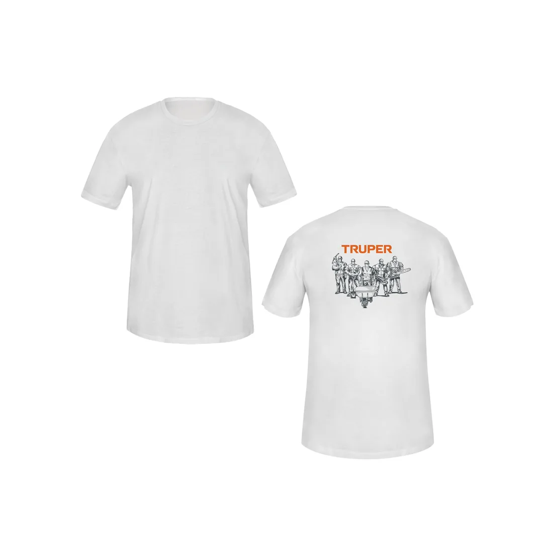 Playera cuello redondo para hombre, blanca, CH, TRUPER