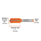 Broca para router, recta 2 filos, 1/2', TRUPER 3