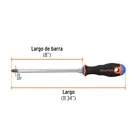 Desarmador de cruz 3/8' x 8' mango Comfort Grip, TRUPER 2