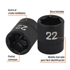 Dado de impacto de 22 mm, 6 puntas, cuadro 1/2', TRUPER 2