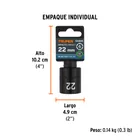 Dado de impacto de 22 mm, 6 puntas, cuadro 1/2', TRUPER 5