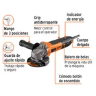 Esmeriladora angular 4-1/2', 1100W, TRUPER ERGO PRO 4