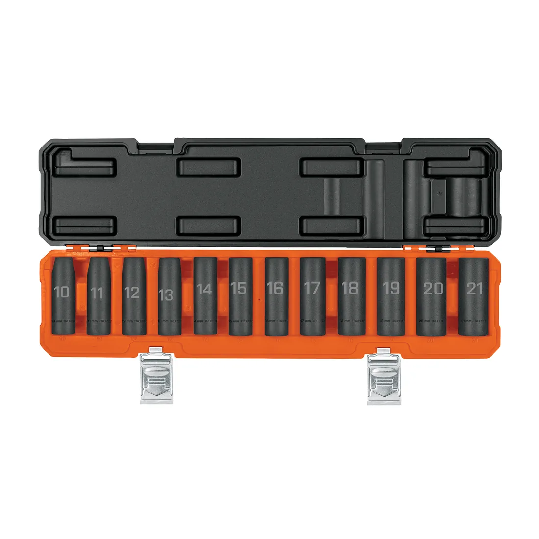 Juego de 12 dados largos de impacto cuadro 1/2', 6 puntas mm