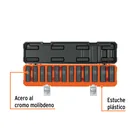 Juego de 12 dados largos de impacto cuadro 1/2', 6 puntas mm 2