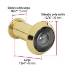 Mirilla de seguridad, 180°, lente de vidrio, latonado 3