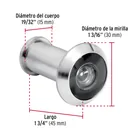 Mirilla de seguridad, 180°, lente de vidrio, cromo mate 3