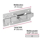 Pasador de barra plana 3' acabado cromo, HERMEX 3