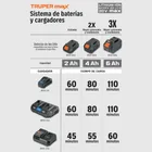 Cargador de baterías de ion litio 20V, TRUPER MAX 3