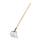 Cultivador forjado, 5 dientes, mango de madera 60', TRUPER 1