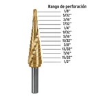 Broca escalonada titanio 13 escalones 1/8' a 1/2', EXPERT 3