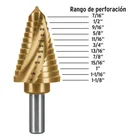 Broca escalonada titanio 12 escalones 7/16' a 1-1/8', EXPERT 3